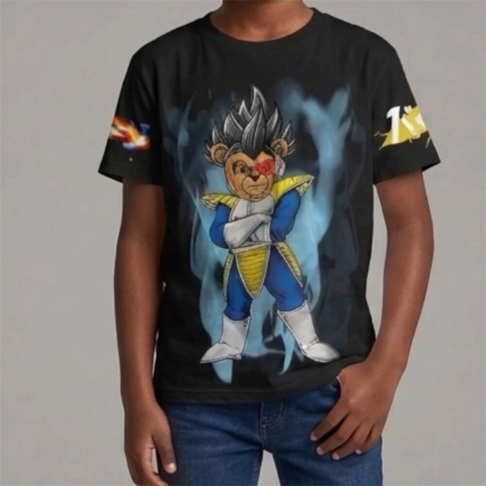 Fresh Laundry  T-Shirt Boys Large Anime Robot Superhero Teddy Bear Short Sleeve